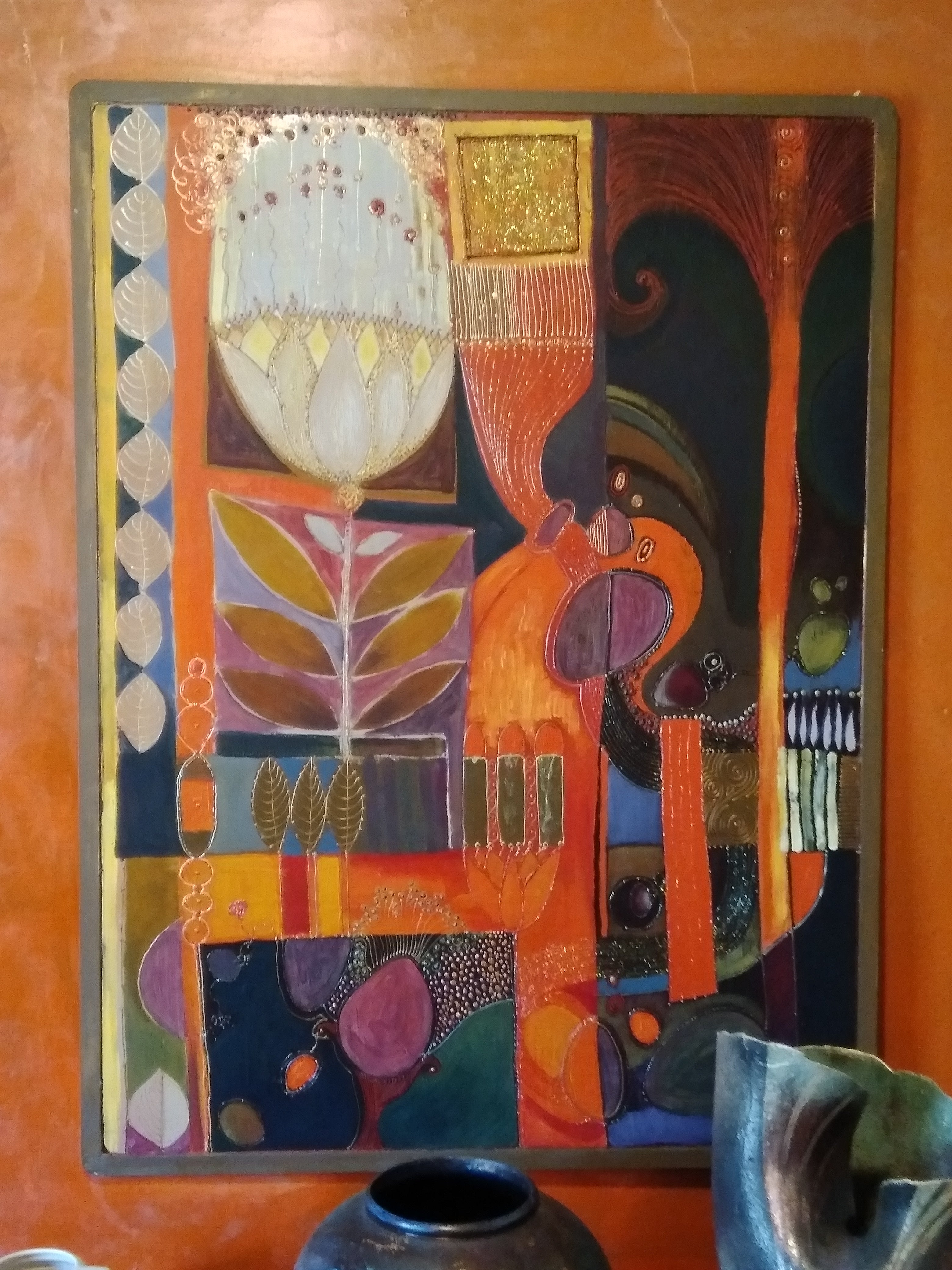 Enormous original abstract garden painting